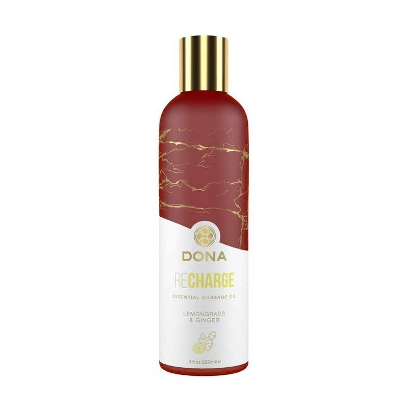 Dona Essential Massage Oil - Recharge - Lemongrass and Ginger 120ml
